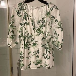 Green foral abercrombie blouse